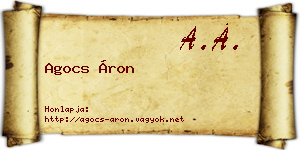 Agocs Áron névjegykártya