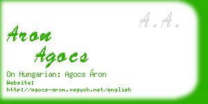aron agocs business card