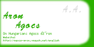 aron agocs business card